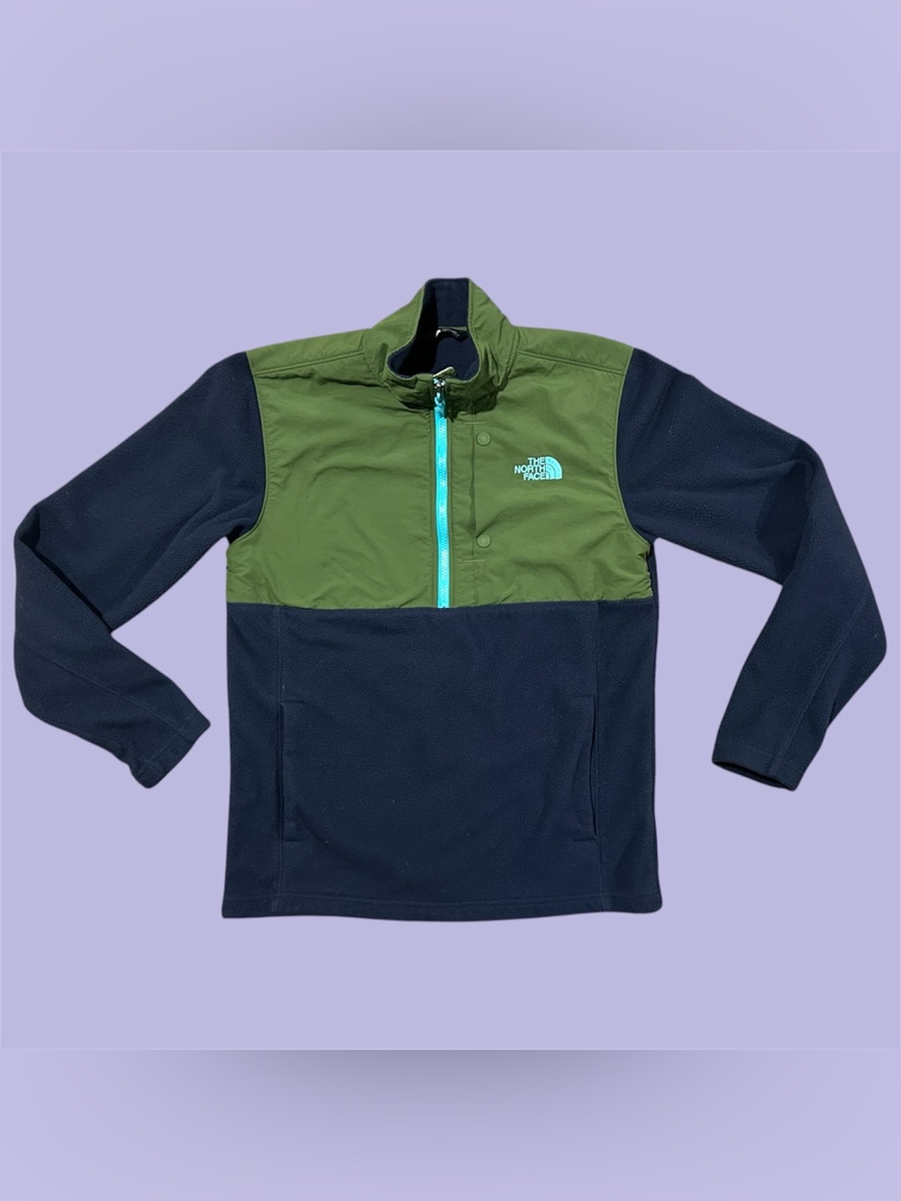Classic The North Face Fleece Quarter-zip Colorblock Pullover Sweatshirt